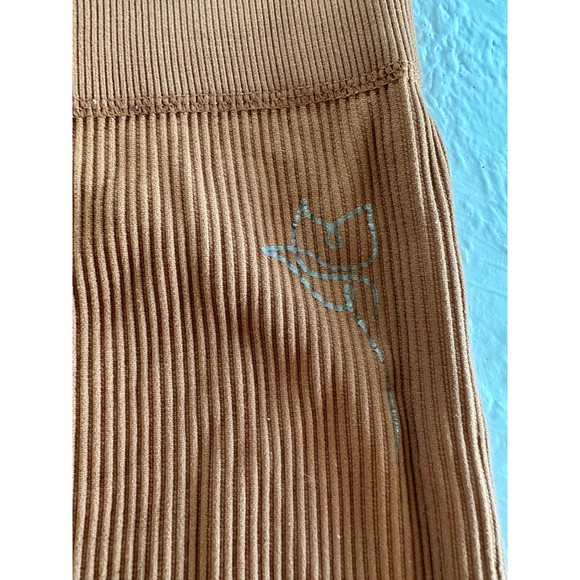 Bloom Burnt Orange Ribbed High Waisted Leggings - Picture 3 of 8